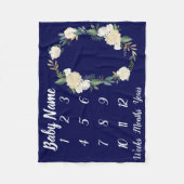 ベビーマイルストーンブランケットパーソナライズされたシャワーギフト フリースブランケット (正面)