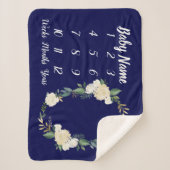 ベビーマイルストーンブランケットパーソナライズされた男の赤ちゃんギフト シェルパブランケット (正面)