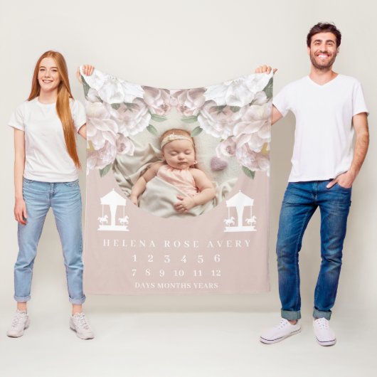 ベビーマイルストーンブランケット回転木馬 フリースブランケット (インサイチュ)