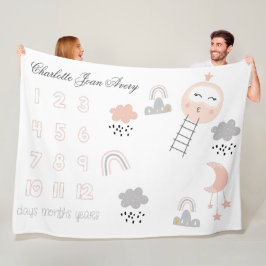 ベビーマイルストーンブランケット月への経路 フリースブランケット