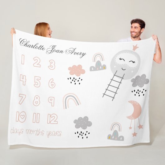 ベビーマイルストーンブランケット月への経路 フリースブランケット (インサイチュ)