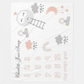 ベビーマイルストーンブランケット月への経路 フリースブランケット (正面)