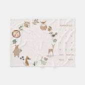 ベビーマイルストーンボホウッドランドアニマルズリース フリースブランケット (正面(横))