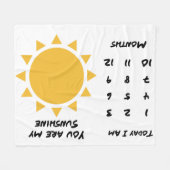 ベビーマイルストーン毛布の支柱(日差し) フリースブランケット (正面(横))