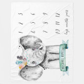 ベビーマイルストーン毛布 | Little Elephant フリースブランケット (正面)