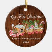 ベビーマイ初めてのクリスマスウッドジンジャーブレッド セラミックオーナメント (正面)