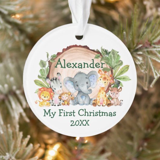 ベビーマイ初めてのクリスマスサファリアニマルズグリーンリー オーナメント (ツリー)