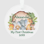 ベビーマイ初めてのクリスマスサファリアニマルズグリーンリー オーナメント (裏面)