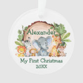ベビーマイ初めてのクリスマスサファリアニマルズグリーンリー オーナメント (正面)