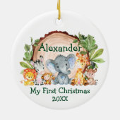 ベビーマイ初めてのクリスマスサファリアニマルズグリーンリー セラミックオーナメント (裏面)
