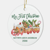 ベビーマイ初めてのクリスマスジンジャーブレッドトレイングリーン セラミックオーナメント (左)