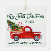 ベビーマイ初めてのクリスマストラックツリーキャンディーキャン セラミックオーナメント (裏面)