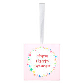 ベビーマイ初めてのクリスマスホリデーフォトスターズピンク キューブオーナメント (右)