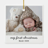 ベビーマイ初めてのクリスマスモダンフォトスクリプト名 セラミックオーナメント (裏面)