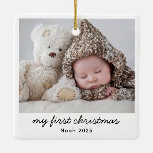ベビーマイ初めてのクリスマスモダンフォトスクリプト名 セラミックオーナメント (裏面)