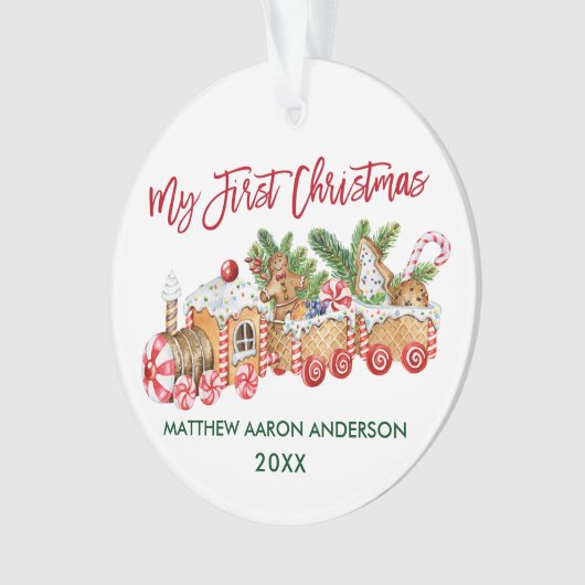 ベビーマイ初めてのクリスマスレッドジンジャーブレッド オーナメント (正面)