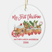 ベビーマイ初めてのクリスマスレッドジンジャーブレッド セラミックオーナメント (左)