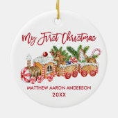 ベビーマイ初めてのクリスマスレッドジンジャーブレッド セラミックオーナメント (裏面)