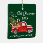 ベビーマイ初めてのクリスマスレッドトラックキャンディーキャン セラミックオーナメント (右)