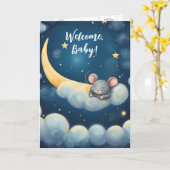 ベビーマウスがクラウドでスリープ中 カード (黄色い花)