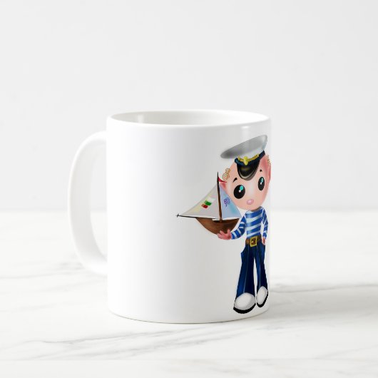 ベビーマグと小さなセーラーボーイ コーヒーマグカップ (正面左)
