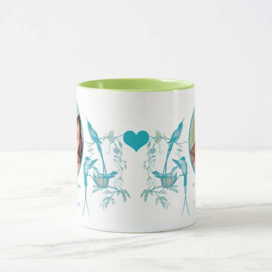 ベビーマグカップとベビー写真重要な誕生統計 マグカップ (中央)