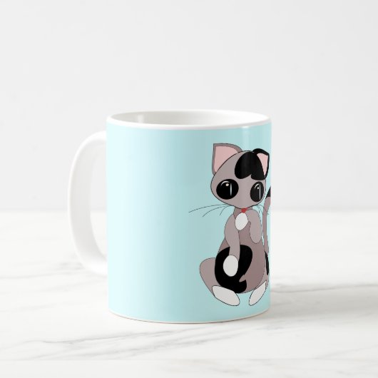 ベビーマグカップと甘い小猫 コーヒーマグカップ (正面左)