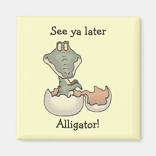 ベビーマグネットからの卵アリゲーターハッチング マグネット (正面)