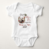 ベビーマッチングパンダファースト母の日を一緒に ベビーボディスーツ (正面)