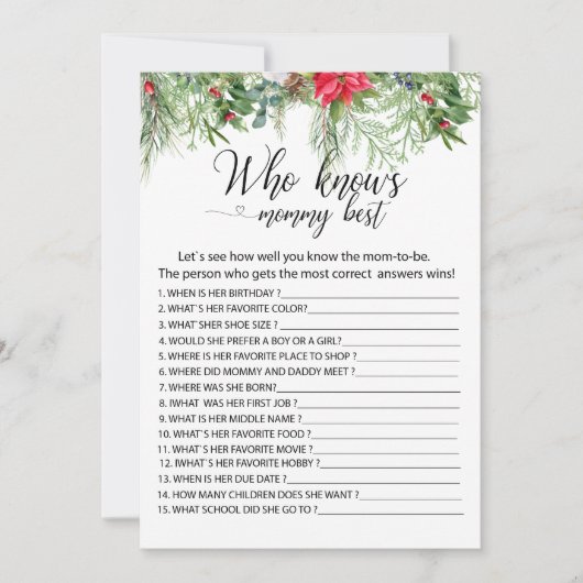 ベビーママを知っているゲームの外は寒い 招待状 (正面)