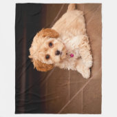 ベビーマルチーズのプードルミックスまたはマルチポーの子犬 フリースブランケット (正面)
