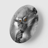 ベビーマンガベイモンキー ラウンド壁時計 (傾斜)