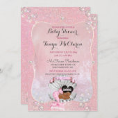 ベビーマーメイドアフリカンアメリカンピンクシェル真珠 招待状 (正面/裏面)