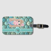 ベビーマーメイドオンマーメイドテールはかりで測,モノグラム ラゲッジタグ (正面横)