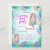 ベビーマーメイドフラワーズサマーバースデーパーティー 招待状 (正面)