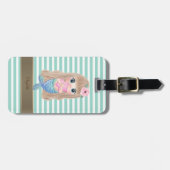 ベビーマーメイドミントホワイトストライプズ ラゲッジタグ (正面横)