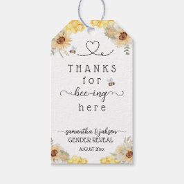 ベビーミツバチひまわりジェンダーの登場 ギフトタグ