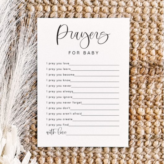 ベビーミニマルアドバイスカードゲーム用JOLIE祈りの言葉 招待状