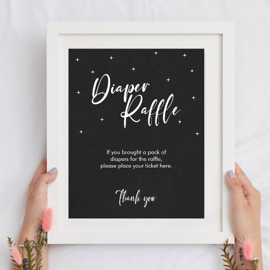 ベビーミニマルシャワーゲームおむつラッフルサイン ポスター