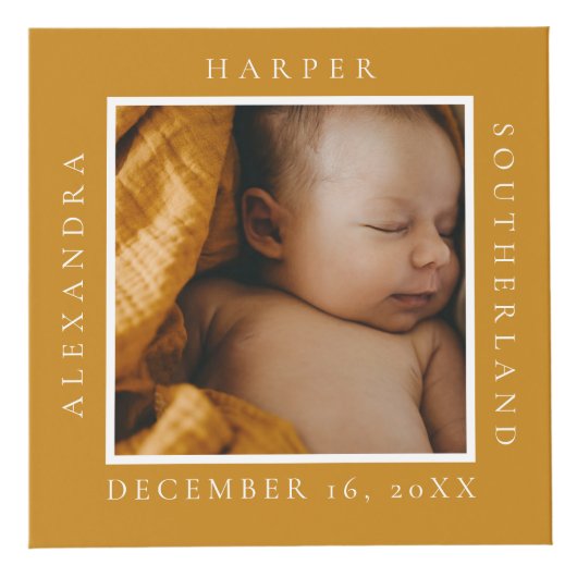 ベビーミニマル名&誕生統計フォトキープサケ フォトキューブ (正面)