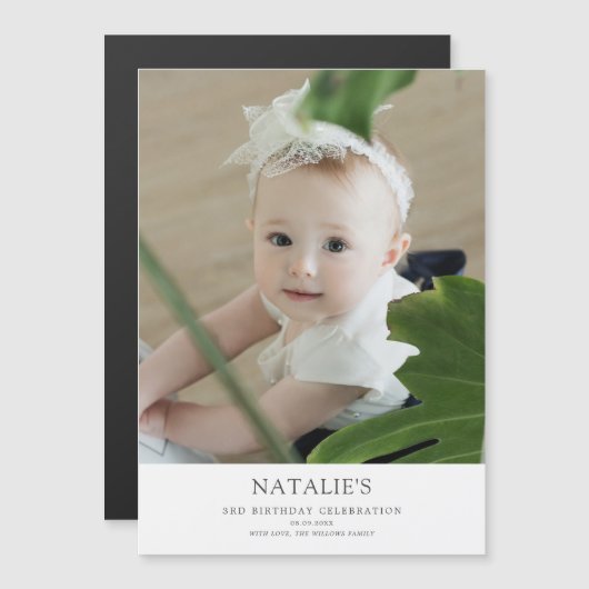 ベビーミニマル誕生日家族の写真記念ギフト (正面/裏面)