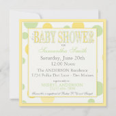 ベビーミントイエロードットベビーシャワー 招待状 (裏面)