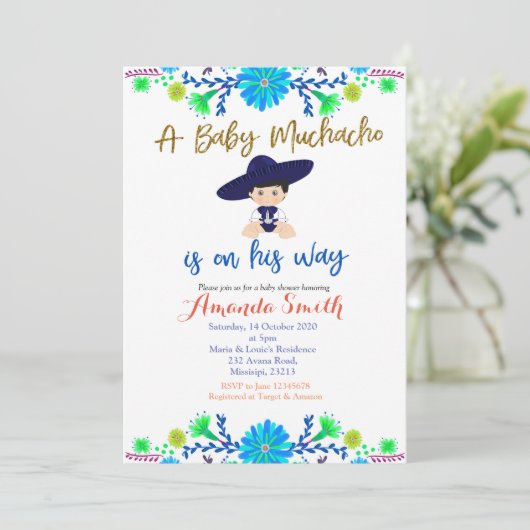 ベビームチャチョフィエスタベビーシャワー招待状 招待状 (スタンド正面)