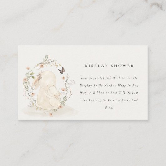 ベビームバニーフローラディスプレイシャワーベビーシャワー エンクロージャーカード (正面)