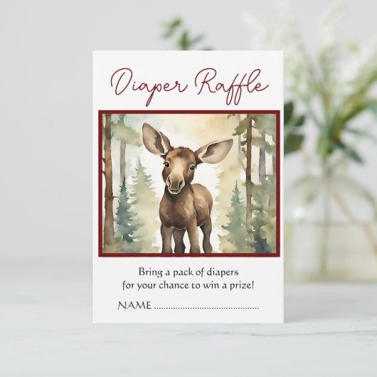 ベビームースニュートラルベビーシャワーおむつラッフル エンクロージャーカード (スタンド正面)