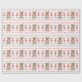 ベビームースピンクグリッターストライプバビーズ1stクリスマス ラッピングペーパー (フラット)