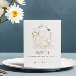 ベビームームバニーフローラベビーシャワーカスタムパーティー 台座サイン