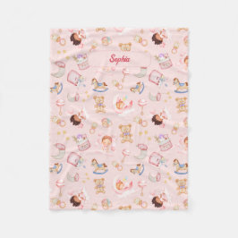 ベビームーンスターベアートイパーソナライズされたズ フリースブランケット