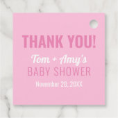 ベビーメイキングポションピンクの足跡シャワーありがとう フェイバータグ (裏面)