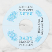 ベビーメイキングポションブルーベビーシャワートースト ワイングラスタグ (正面)